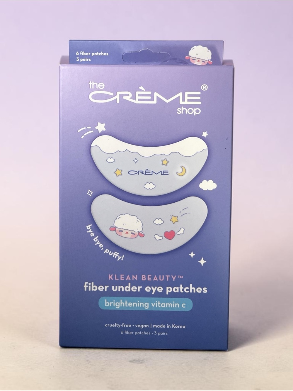 The Crème Shop Klean Beauty Purple Fiber Under Eye Patches – Brightening